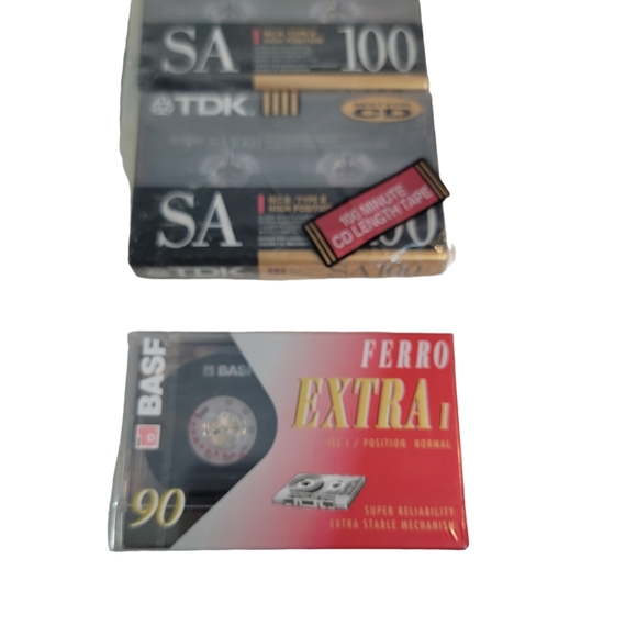 TDK SA100 100 Min 2 Pac NIP With Bonus Basf Extra1 NIP 90 Min - Picture 2 of 10